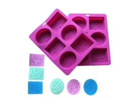 Molde silicona 6 jabones rectangulares ornamental